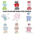 thumbnail image 5 of AlevRam 6 Sets 12 inch Baby Doll Clothes, Random Styles Doll Outfit Set Includes Bodysuit Hat Socks, Mixed Colors Doll Accessories for 10-12 inch Baby Dolls Gift for Kids, 5 of 9