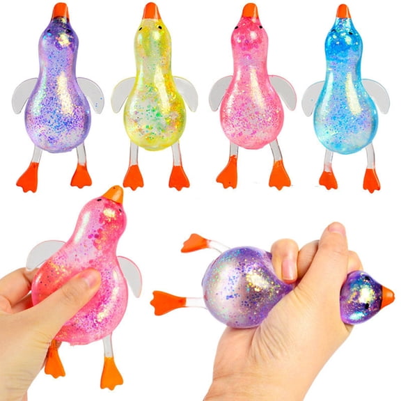Glitter Duck FidgetToys, 1PC Squeeze Stress Balls forKidsAdults, SensoryToysfor Anxiety Relief, Slow Rising Animal Stress ReliefToysfor Anger Management