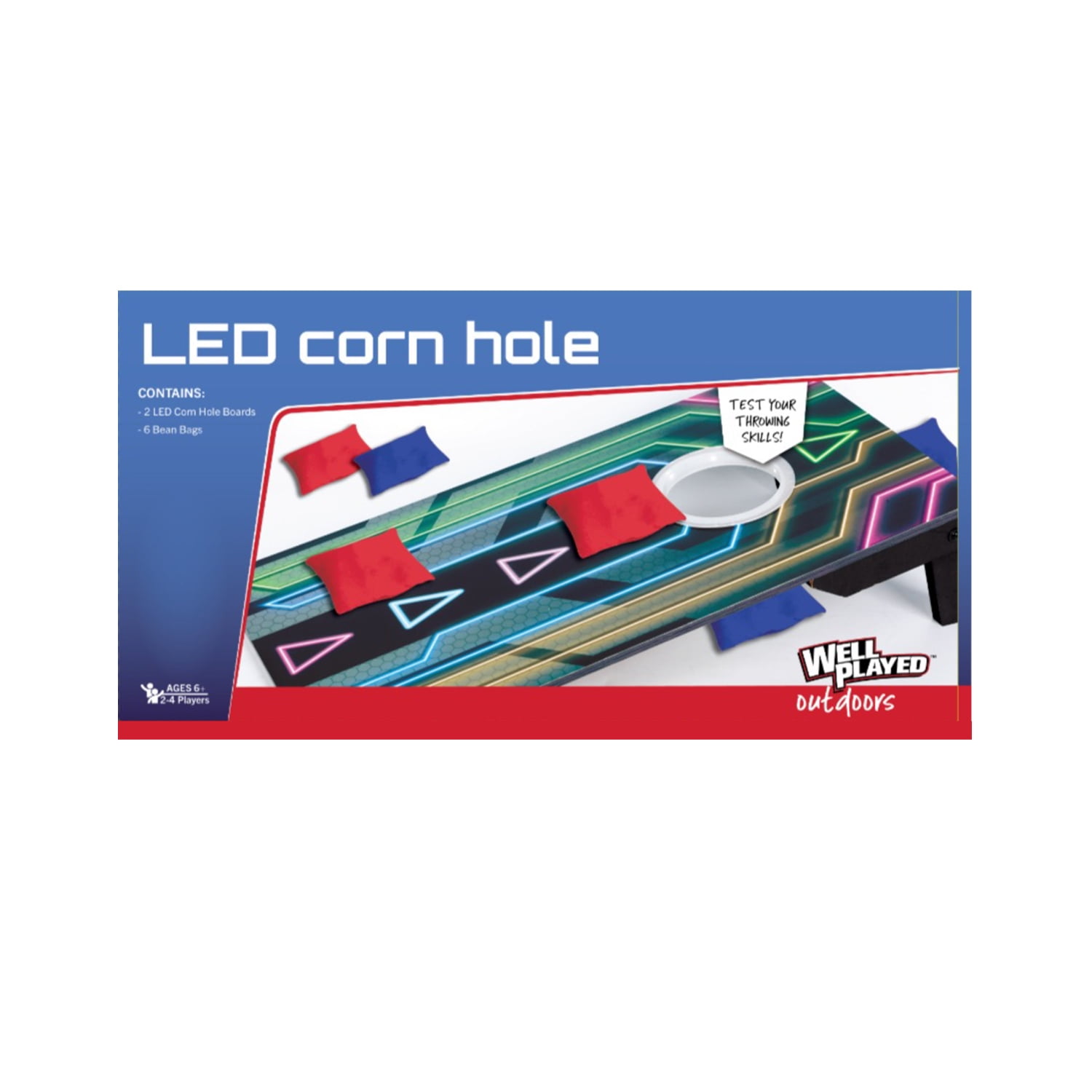 Well Played LED Light-Up Beanbag Toss Cornhole Game Set with Bean Bags
