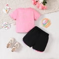 thumbnail image 5 of Jamsmile Toddler Girls Outfits Sets Easter Day Short Sleeve Tees And Ruffle Shorts Playwear Kids Girls Two Piece Matching, 5 of 8