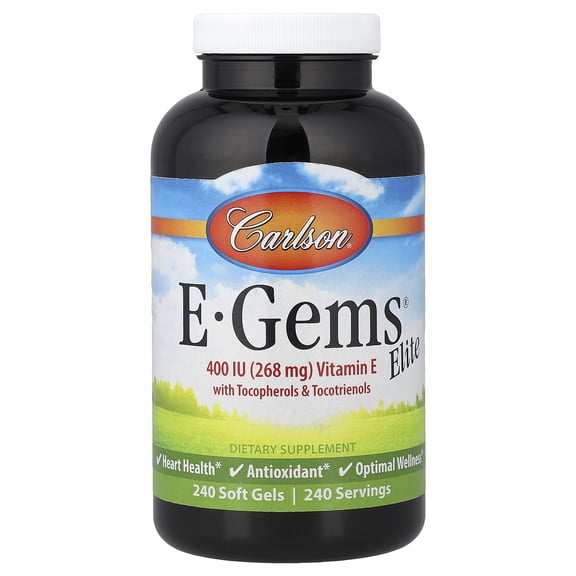 Carlson E-Gems Elite Natural Vitamin E Softgels, 240 Ct