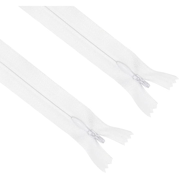 2-Pack 18 Inch White Invisible Zippers for Sewing Skirts, Nylon Coil Bulk Zippers for Pocket, Pillow Sewing DIY Handmade Crafts Garment Clothes Tailor(White 18" 2PCS) #3