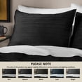 thumbnail image 6 of Mainstays Soft Velvet Stripe Quilted Pillow Sham, Rich Black, King, 2 Pack, All Ages, 6 of 7