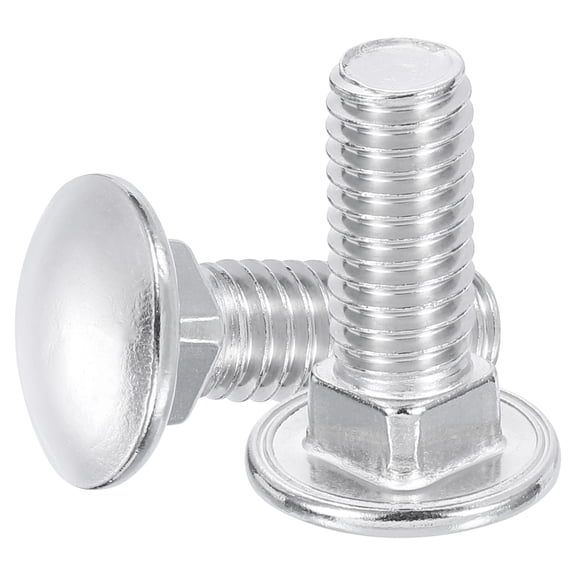 Uxcell 5Pack 3/8"-16x1-1/4" Stainless Steel Carriage Bolts Round Head Square Neck, Silver