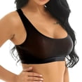 thumbnail image 3 of Women Seamless Underwear Mesh See-Through Bra Stretch Workout Crop Vest, 3 of 6