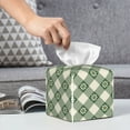 thumbnail image 6 of Picia Daisy Plaid Green Pattern Tissue Box Cover,PVC Leather Square Holder,Tissue Box Holder with Magnetic Bottom,Facial Paper Organizer Dispenser-5.2"X5.2"X5.2", 6 of 8