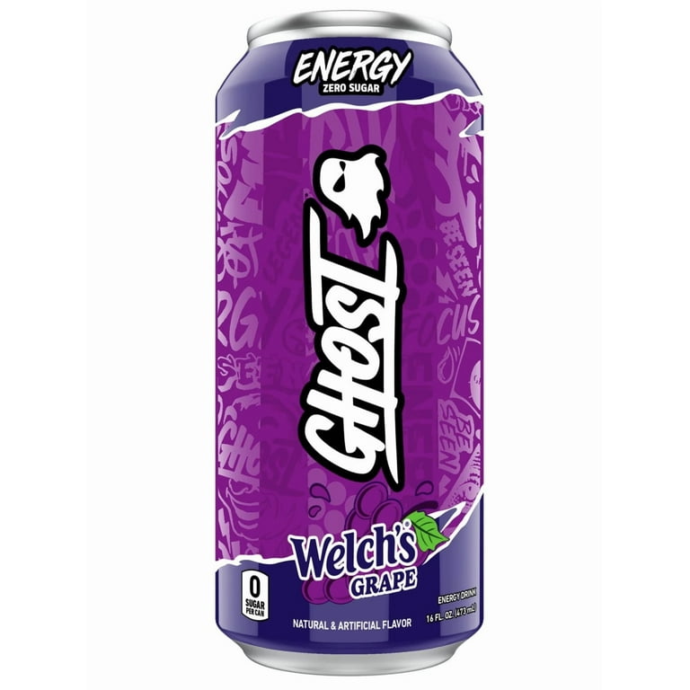 GHOST® ENERGY Zero Sugars Energy Drink, Raspberry Cream, Welch's