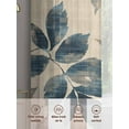 thumbnail image 3 of Navy Blue Brown Botanical Sheer Curtains for Living Room Bedroom Retro Elegant Palm Leaves Sheer Curtains 108 Inch Long 2 Panels Set Light Filtering Curtain Window Treatments Drapes for Dining Room, 3 of 6