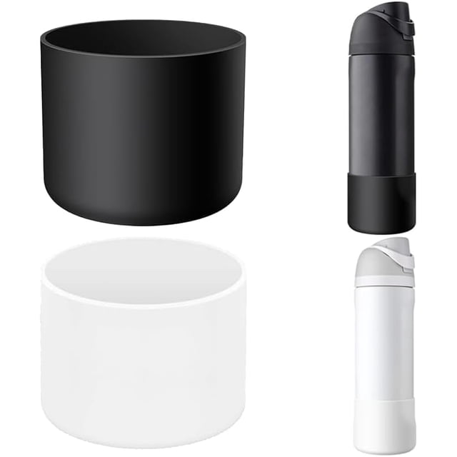 Pcs Funda Termo para Owala, Protector de Base de Silicona Antideslizante Compatible Para FreeSip,Para Twist,Para Owala 32 oz y 24oz Accesorios Duraderos (Blanco y negro, 24oz)