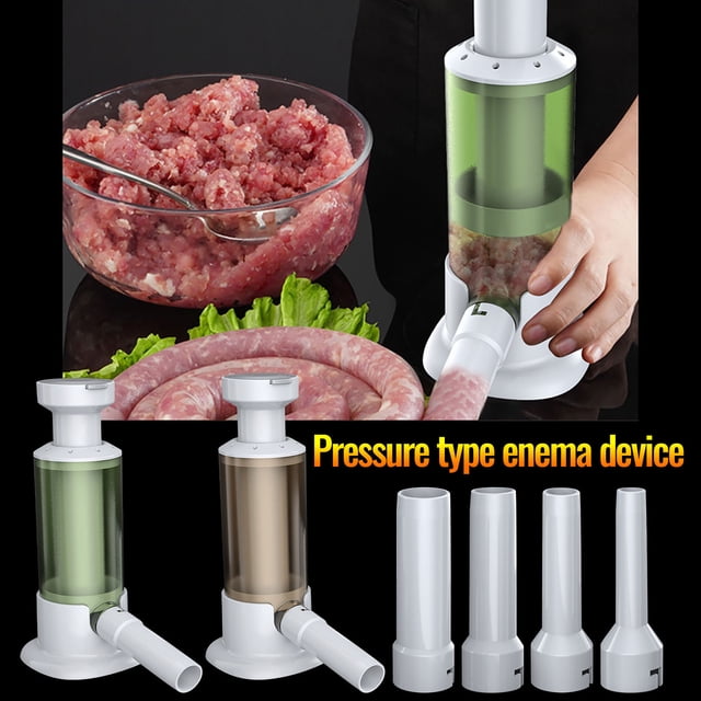 SSZMDLB under $5 2Pcs Sausage Stuffer, Sausage Stuffer, Manual Sausage Maker, Home Sausage Filling Tool, with Multiple Nozzles, for Homemade Meat Processing, Kitchen Gadget