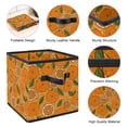 thumbnail image 4 of RATGDN Collapsible Fabric Cube Storage Bin with Double Handles for Living Room Bedroom Office Black - Orange Juice Fruit, 4 of 7