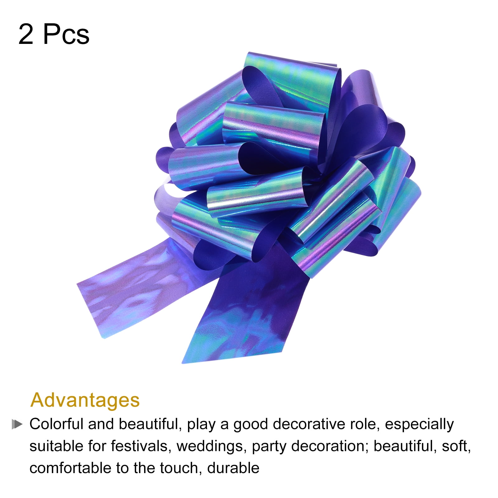 Uxcell Metallic Large Big Pull Bow Gift Wrapping Bows Ribbon for Wedding Car Baskets Presents Colorful Purple 18 inch