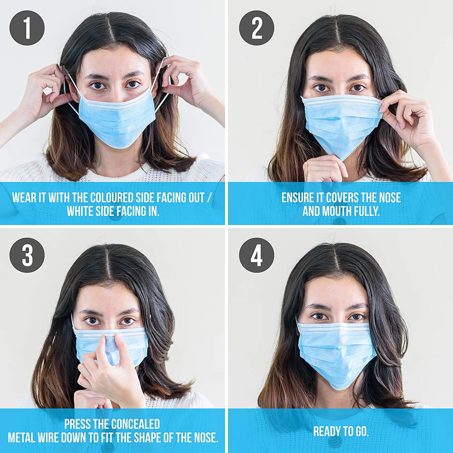 Serene Life 100 Pcs. Kids Disposable Face Masks - 3 Layer Protection Breathable Face Masks, for Kids