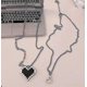 thumbnail image 5 of Collar con colgante de dos piezas shaofei mosaico negro corazón melocotón doble capa, 5 of 5