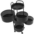 thumbnail image 3 of Kitchen Storage Rotatable Rack, 5 Tier Carbon Steel Floor Living Room Multi Layer Movable Fruit Vegetable Snack Stand Household Shelf, Rotating Storage Shelves Rack For Living Room, 3 of 8