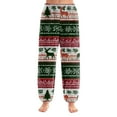 thumbnail image 2 of Women's Cuff Pajama Pants, Christmas Print Flannel Sleepwear, Elastic Waist Casual Lounge Pants, Soft Comfort Sleep Pants for Women,Turquoise,S, 2 of 6