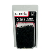 250, Black, Standard Size, Rubber Bands for Pony Tails and Braids