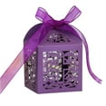 thumbnail image 1 of transemion 50 Pieces Gift Boxes Snack Chocolate Cookie Package Holder Paper Decorative Atmospheres Packing Ribbon Hollow Container Purple, 1 of 8