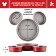 thumbnail image 2 of Molde para hornear Farberware carita de Mickey 3pzs. Acero. Antiadherente. Rojo, 2 of 6