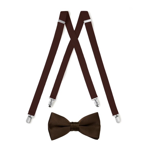 Tuxedo Park Suspender & Bow Tie Set (Adult, Chocolate Brown)