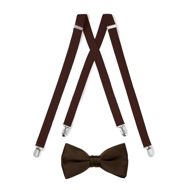 Tuxedo Park Suspender & Bow Tie Set (Adult, Chocolate Brown)