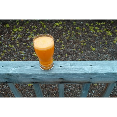 LAMINATED POSTER Health Carrot Juice Wood Cup Glass Deck Outside Poster Print 24 x (Best Wood For Outside Deck)