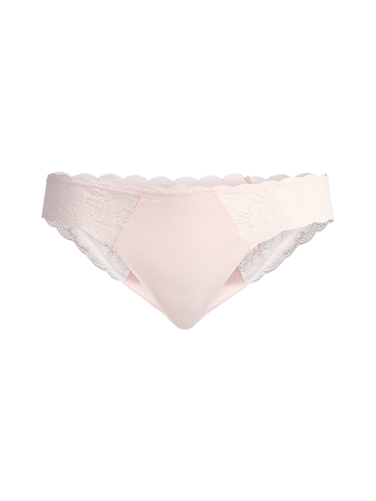 Joyspun Women's Microfiber and Lace Thong Panties, 3-Pack, Sizes XS-3XL