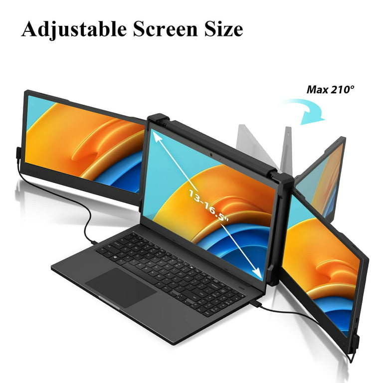 KEFEYA Laptop Screens Extender Triple, Dual 13.3” FHD IPS Display, Portable  Monitor for Laptop for 13”-16.5” & Ultimate Compatibility with MAC Windows  
