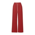 thumbnail image 5 of SNKSDGM Women's Plus Womens Sweatpants Set Womens Sweatpants Tall Length Women's Casual Solid Color Lace up Straight Leg Sports Slacks2, 5 of 6