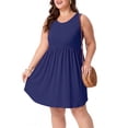 thumbnail image 3 of Cueply Plus Size Summer Dresses for Curvy Women Casual Sleeveless Crew Neck Loose Womens Midi Dresses, 3 of 9