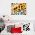 thumbnail image 5 of Nawypu Rustic Sunflower Gift Canvas Wall Art Vintage Floral Butterfly Inspirational Painting Wall Decor Framed Posters Home for Living Room Bedroom Bathroom Decoration, 5 of 5