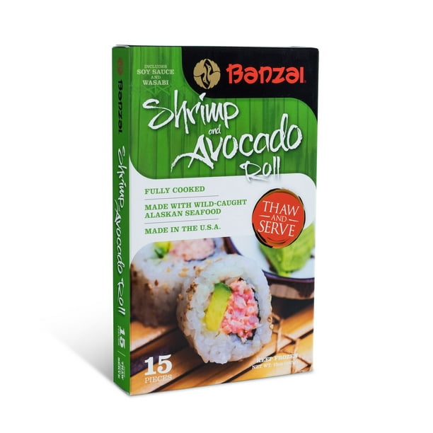Banzai Shrimp And Avocado Sushi Rolls 15 Oz 15 Count Walmart Com