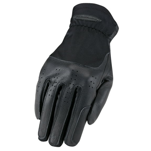 3 Size Heritage Kids Leather Classic Show Flexible Nylon Gloves Black