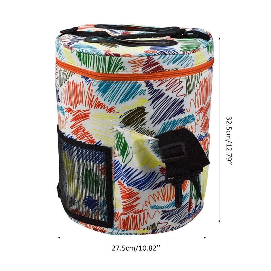 DIY Yarn Thread Sewing Tools Storage Bag Knitting Crochet Bag with Shoulder Strap Handles