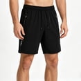 thumbnail image 2 of Besolor Men's Plus Size Running Shorts Wide Leg Lightweight Thin Quick Dry Athletic Workout Elastic Waist Drawstring Shorts with Zipper Pockets(Medium,Black), 2 of 5