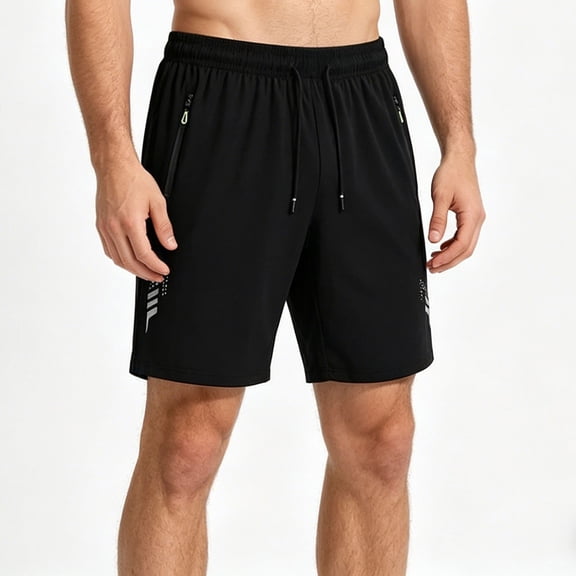 WIZUTIZ Men's Ice Silk Shorts Quick Dry Cooling Loose Fit Breathable Summer Athletic Trousers Lightweight Sports Running Shorts