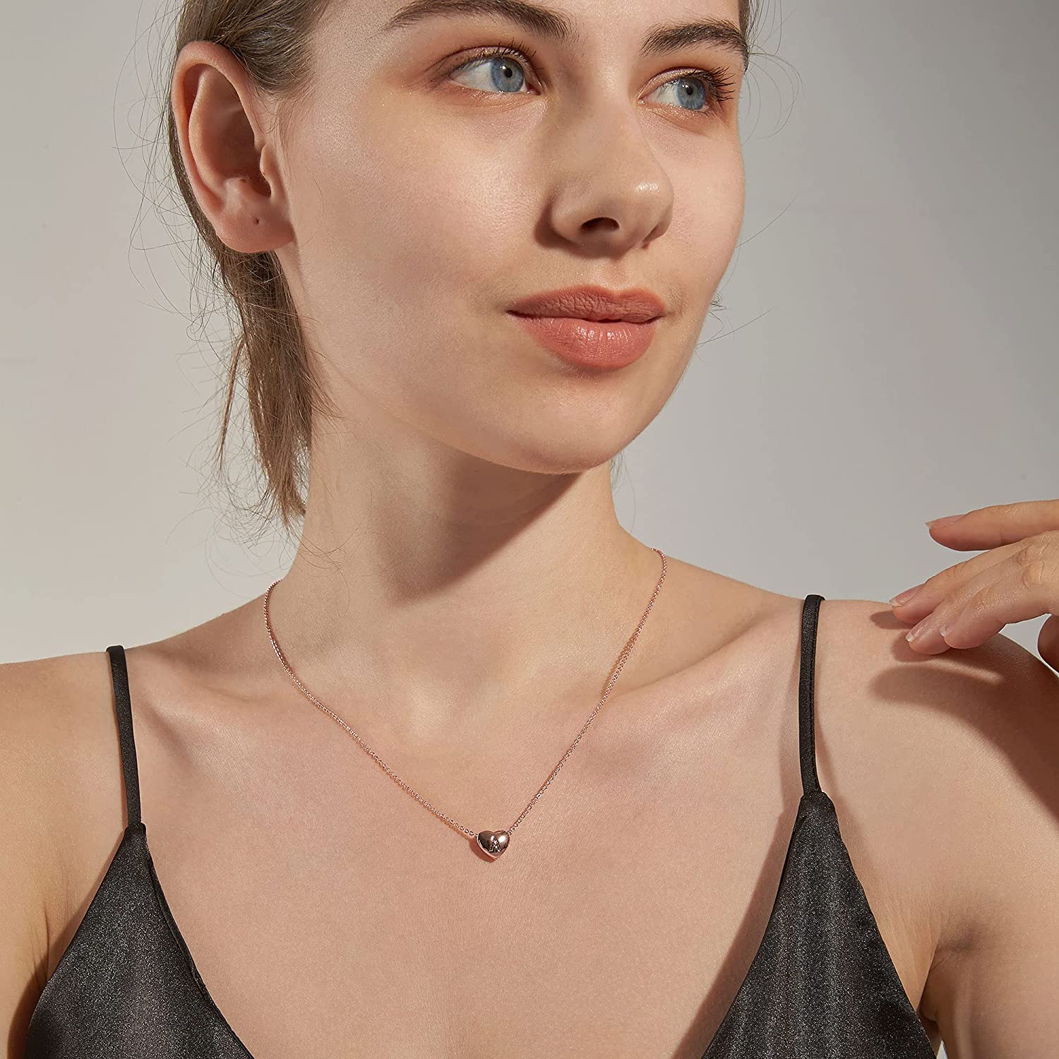 Alphabet Heart Pendant Necklace 18K 