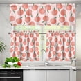 thumbnail image 3 of Peach Kitchen Curtain Valance and Tiers Set of 3 Blocks Outside Light Cafe Farmhouse Bathroom Window Curtains, 3 of 6