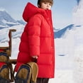 thumbnail image 6 of NAISIBABY Girls Winter Parka, Hooded with Pockets Zip Up Knee Length Kids Thicken Warm Snow Puffer Coat Red 10T, 6 of 8