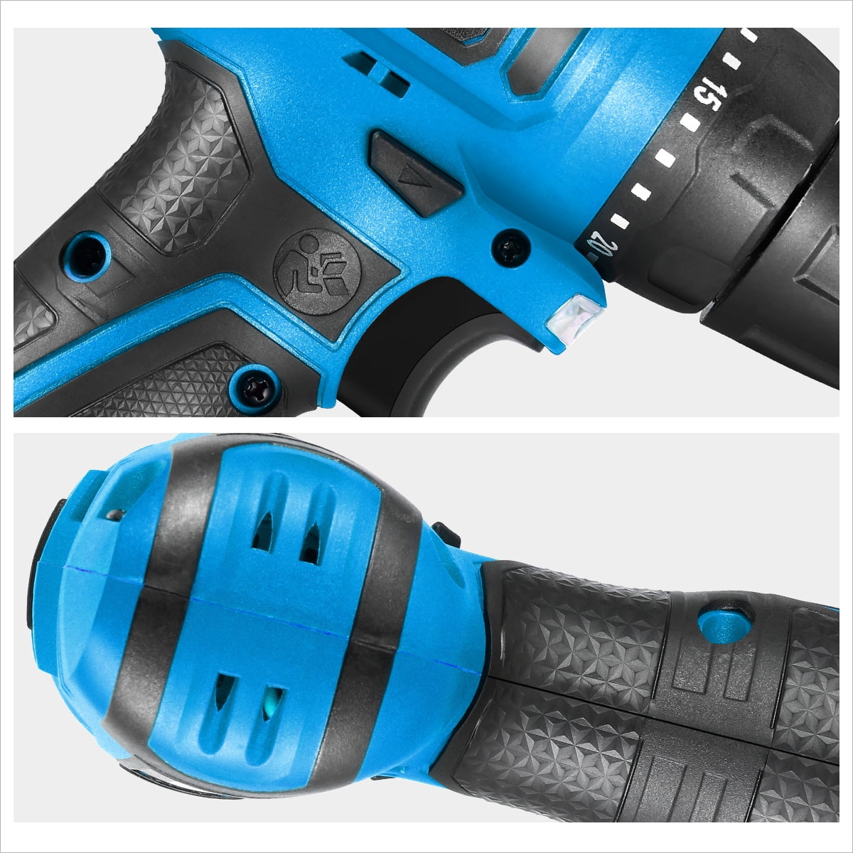 WMT-TOOLS-00157 Cordless Electric 12V Drill Driver, Keyless Chuck, Two-Speed, 20+1 Torque