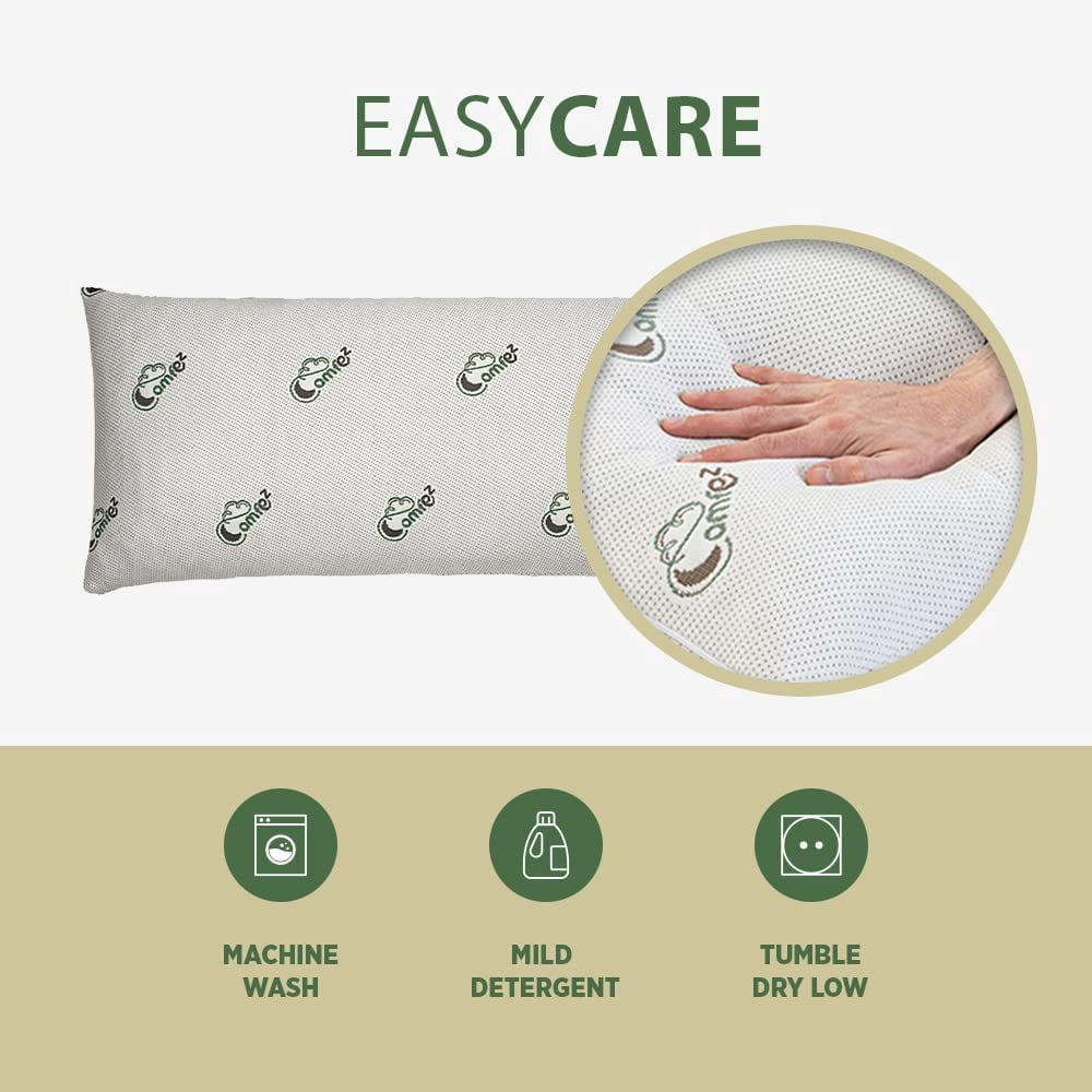 Comfez Shredded Memory Foam Body Pillow, 20"x55", Cooling Bamboo Cover, Adjustable Thickness