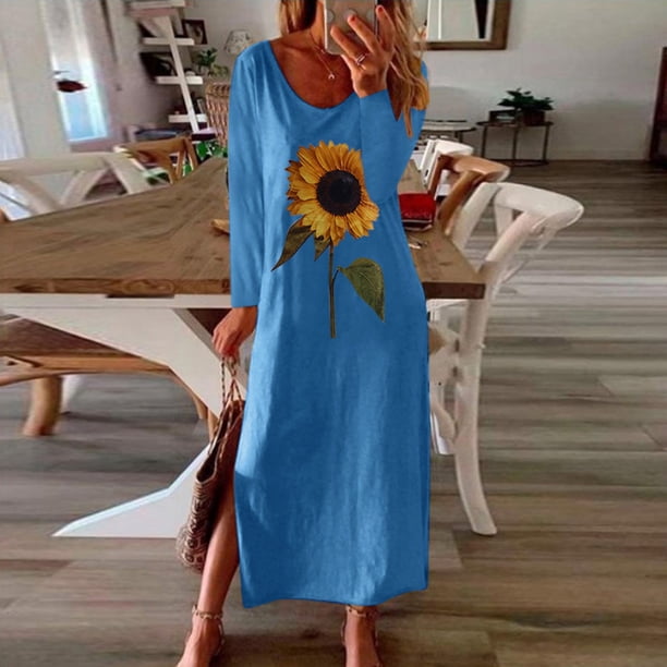 sunflower dresses for women Print Button Down Sleeveless Dress XVJRHAK Sun Dresses Women Women's