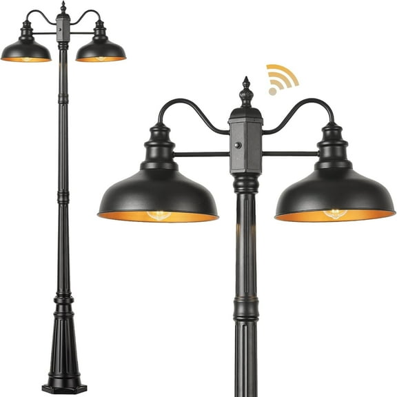 VIANIS Farmhouse Outdoor Lamp, Dusk to Dawn, Anti-Rust Black, Waterproof Light Posts for House, Garden, Patio, Pathway, Vintage Style