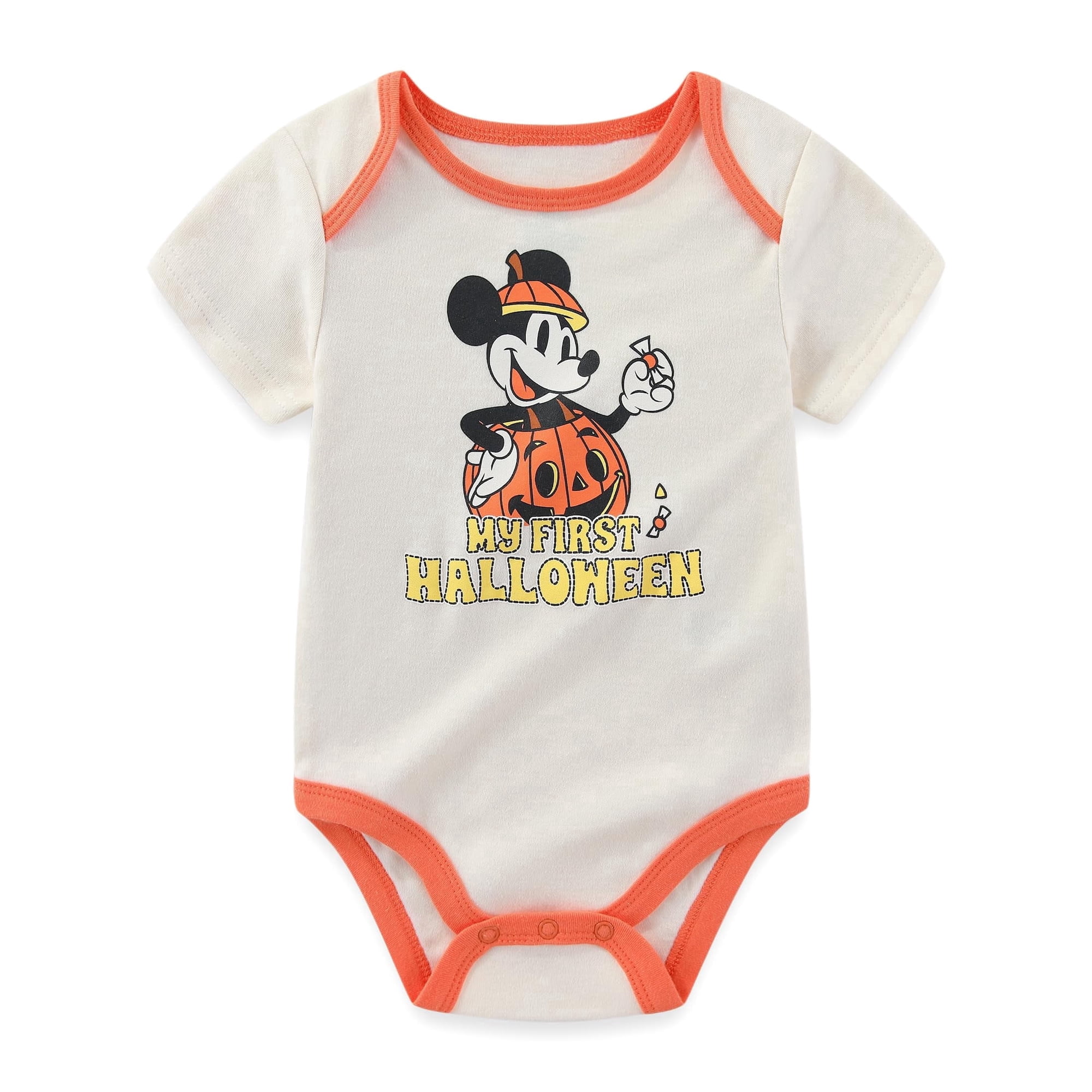 Disney Mickey Mouse Short Sleeve Halloween Bodysuit (Baby Boys), Sizes 3M-18M