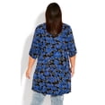 thumbnail image 3 of Avenue Women's Plus Size Chester Zip 3/4 Sleeves Relaxed Print Tunic Top, 3 of 5