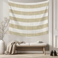 thumbnail image 5 of Cream Striped Tapestry for Bedroom Wall Hanging Tapestry, Farmhouse Vintage Brown Stripes Ceiling Backdrop Tapestries Poster Blanket Wall Decor for Teens Room Living Room Dorm 51" x 59", 5 of 8