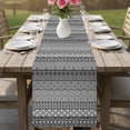 thumbnail image 4 of Grey Black Boho Table Runner - 36 Inch Long Vintage Ethnic Tribe Abstract Art Cotton and Linen Blended Dress Scarves Farmhouse Table Runner for Kitchen Dining, Coffee Table, 13" x 36", 4 of 8
