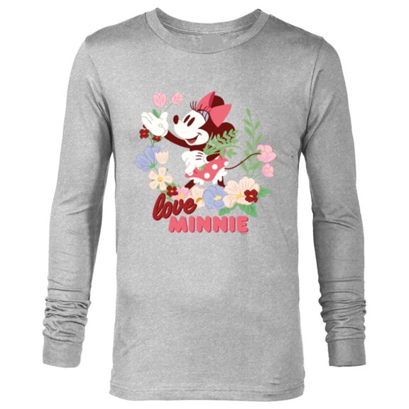 Disney Love Minnie Mouse Botanical Garden Flowers Spring - Long Sleeve T-Shirt for Men - Customized-Athletic Heather