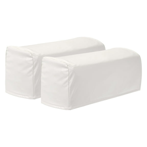 2Pack PU Leather Armrest Covers, Stretch Arm Slipcovers, White
