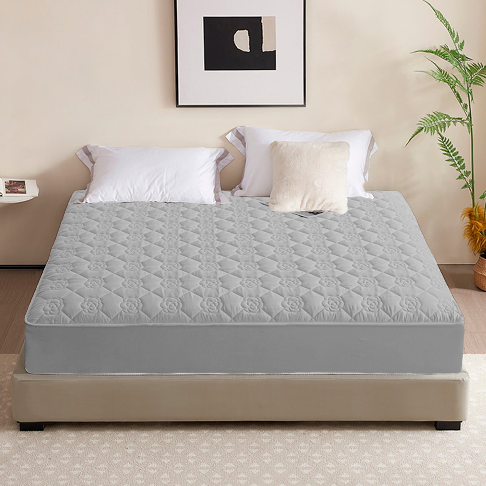 Tgbvmt Waterproof Fitted Bed Sheet Soft Polyester Mattress Protector 180x200cm Breathable Washable Bed Cover for Home Hotel Dormitory Bedroom Comfort Ideal for All Seasons and Daily Use